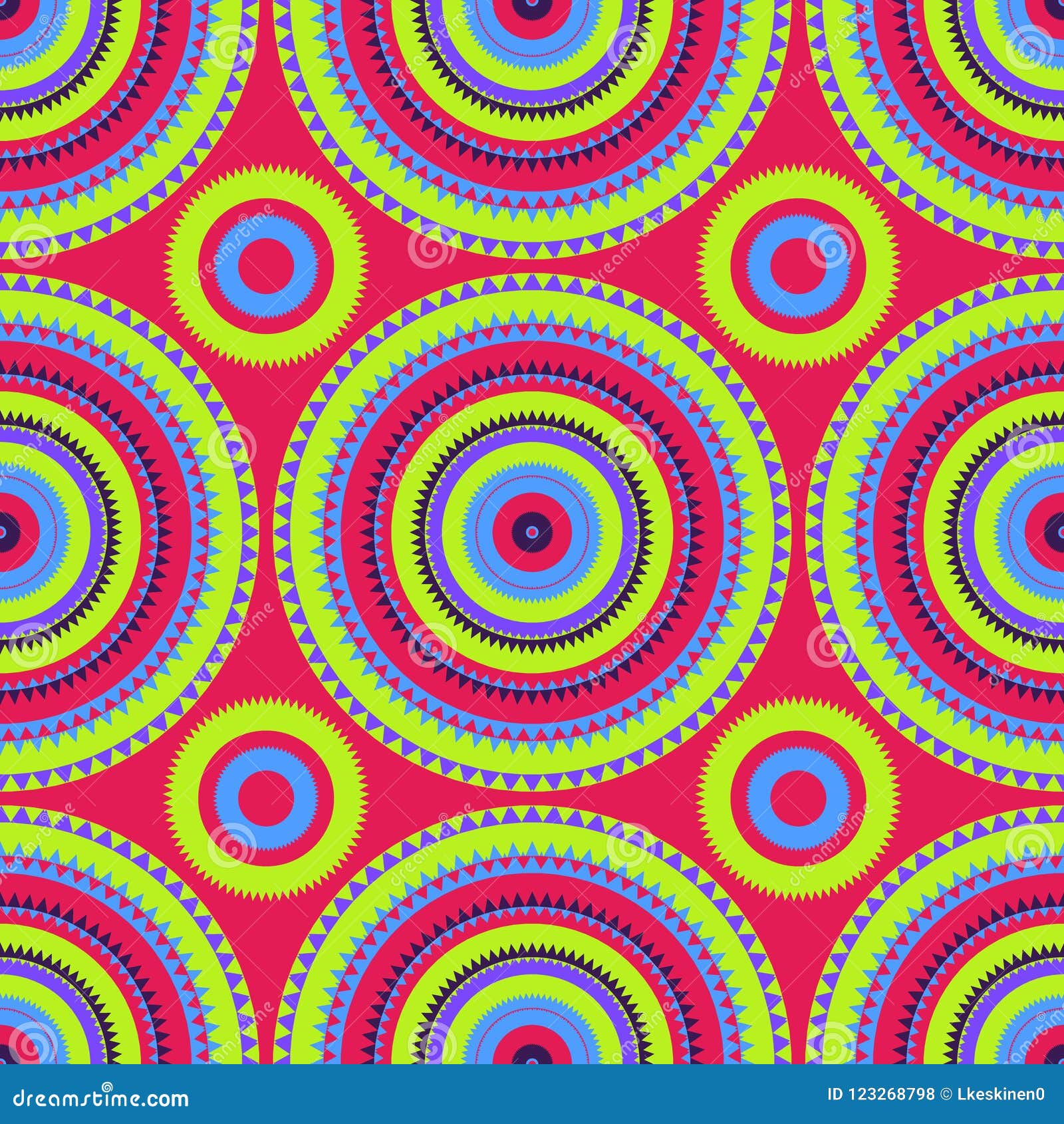 Vibrant Circular Large Scale Seamless Pattern Stock Vector