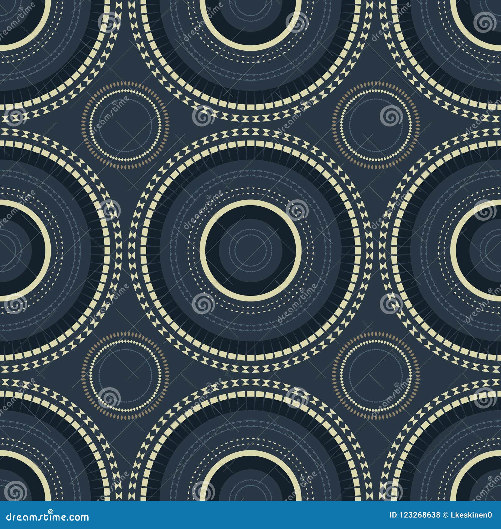 Vibrant Circular Large Scale Seamless Pattern Stock Vector