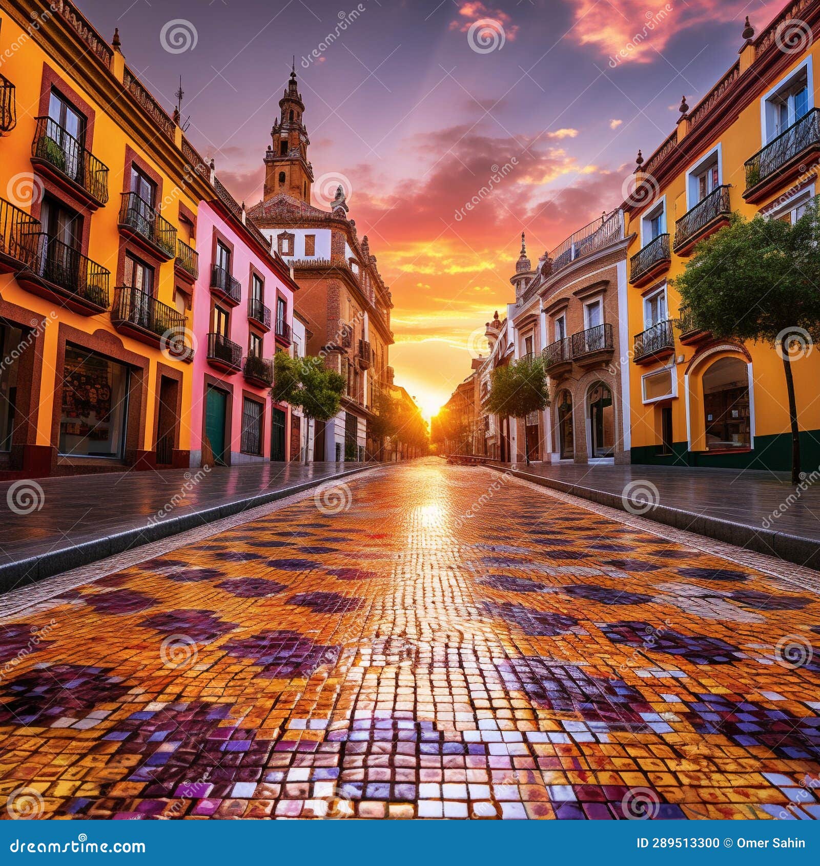 vibrant cityscape of seville, spain