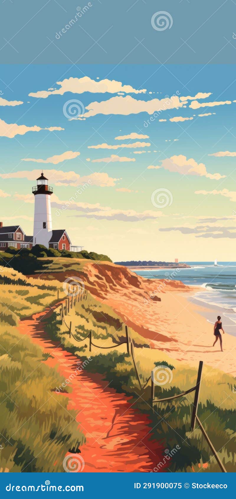 vibrant coastal lighthouse  in montauk, new york