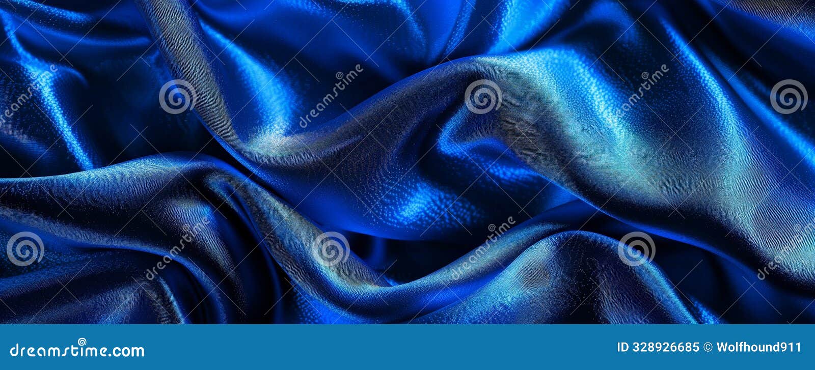 a vibrant cobalt background with subtle textures of fabric, like silk or velvet, creating a