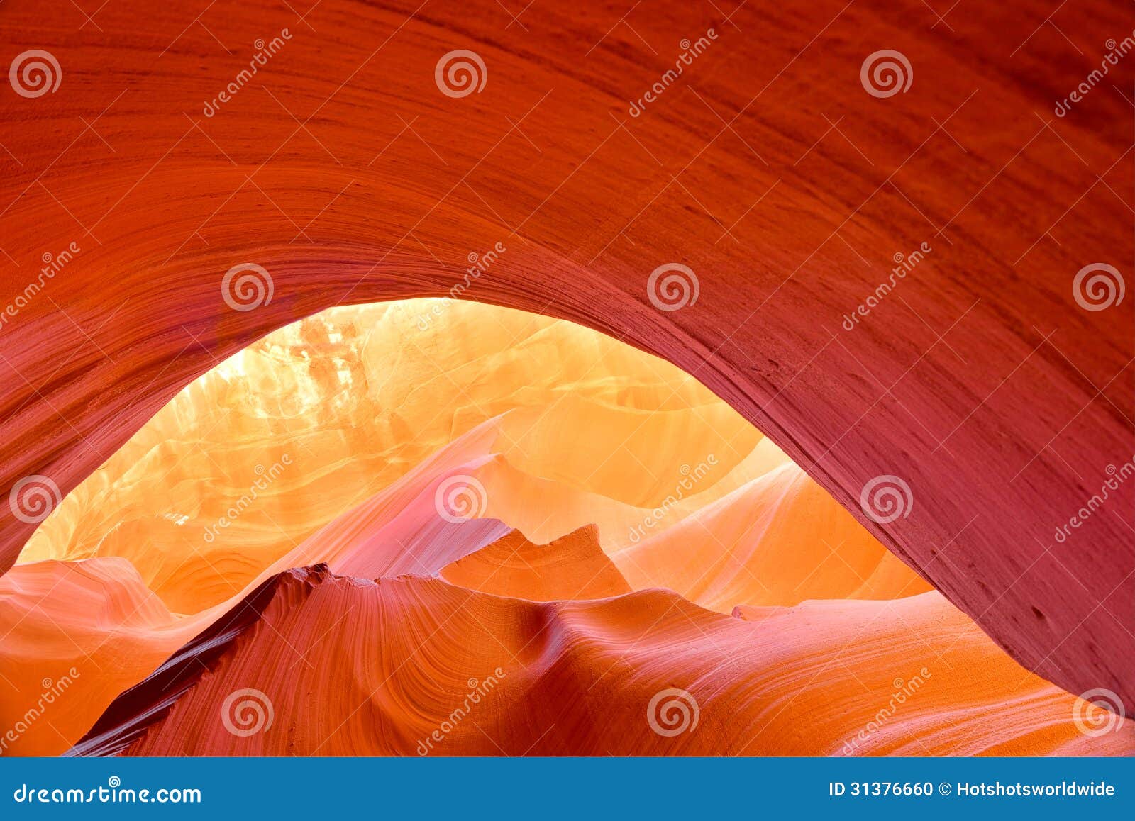 vibrant colors of eroded sandstone rock in slot canyon, antelope