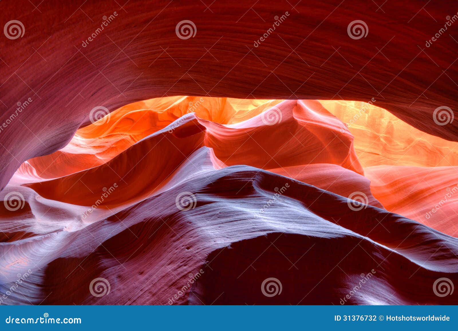 vibrant colors of eroded sandstone rock in slot canyon, antelope