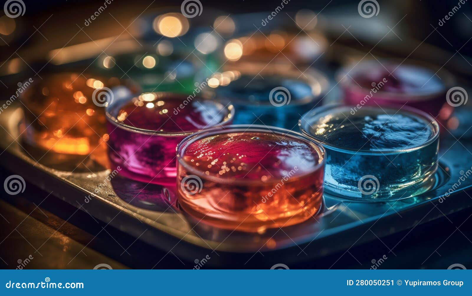 Vibrant Colors of Liquid Paint Decorate Glass Bottle on Table Generated