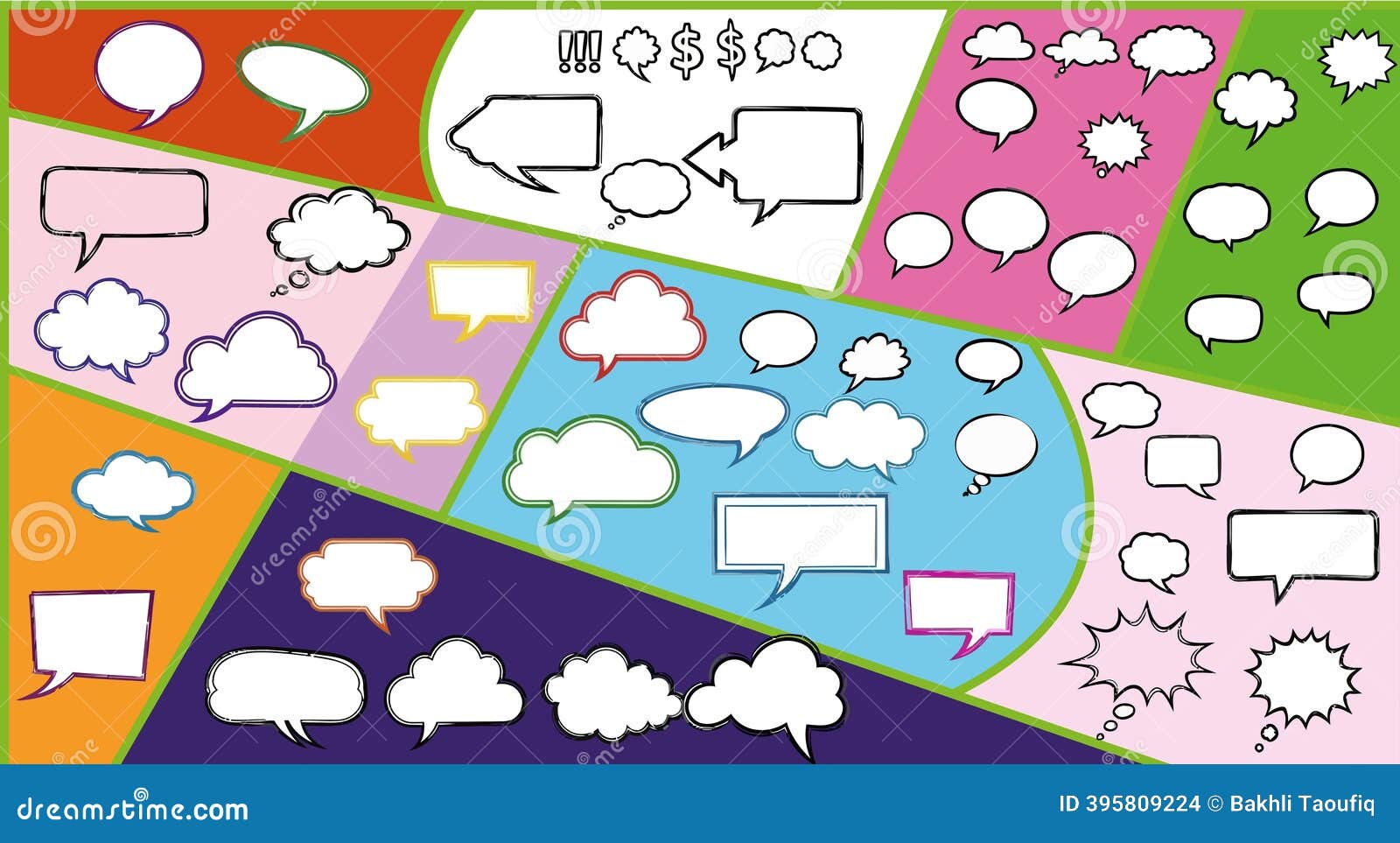 Comic Style Background with Colorful Panels and Blank Speech Bubbles Stock  Vector - Illustration of book, design: 395809224, image size:1600x963