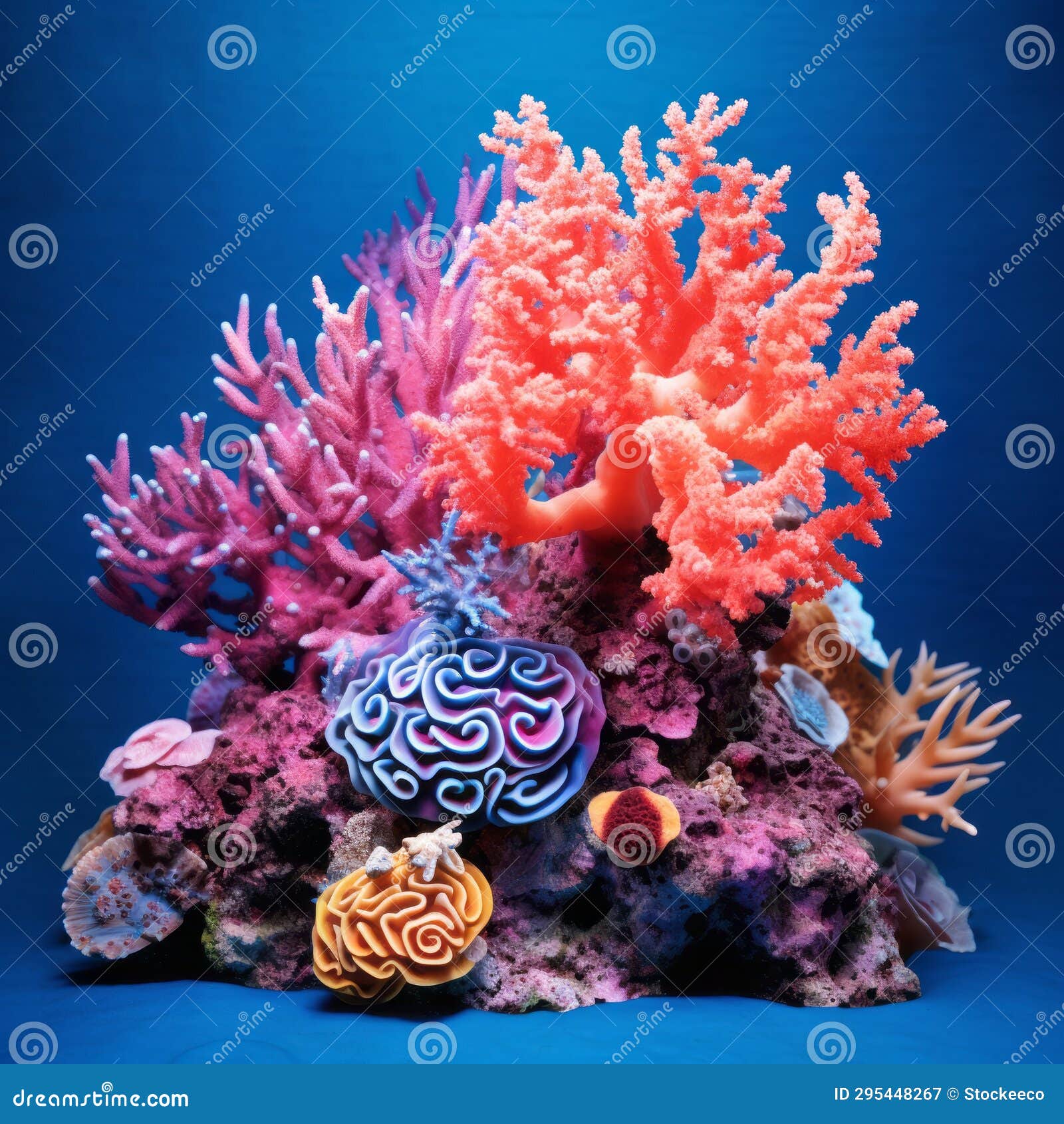 Vibrant Coral Reef Specimen: a Baroque-inspired Masterpiece Stock