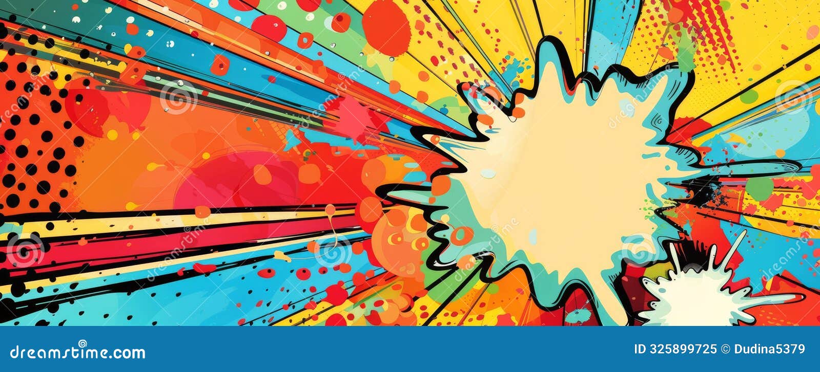 vibrant digital art with splashes and bold lines in pop art style