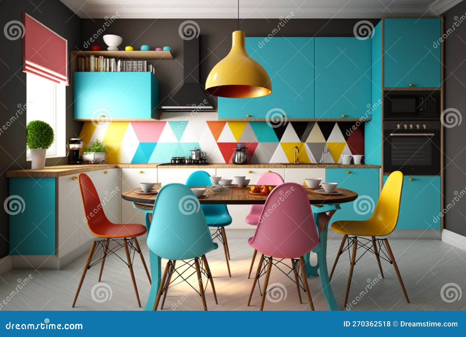 The Vibrant Dining Table and Chairs Elevate the Modern Aesthetics of