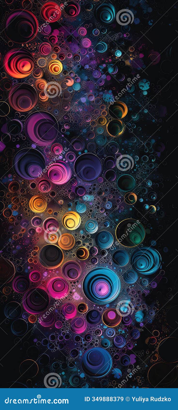 vibrant display of colorful fractal bubbles and balls, rendered in the style of neo-plasticism and abstraction-creation