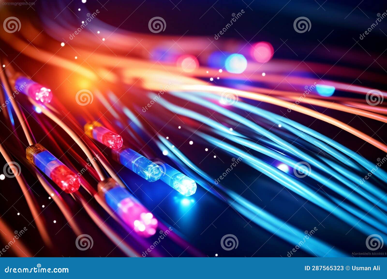 Vibrant Electric Cables and LED. AI Stock Image Image of mesmerizing