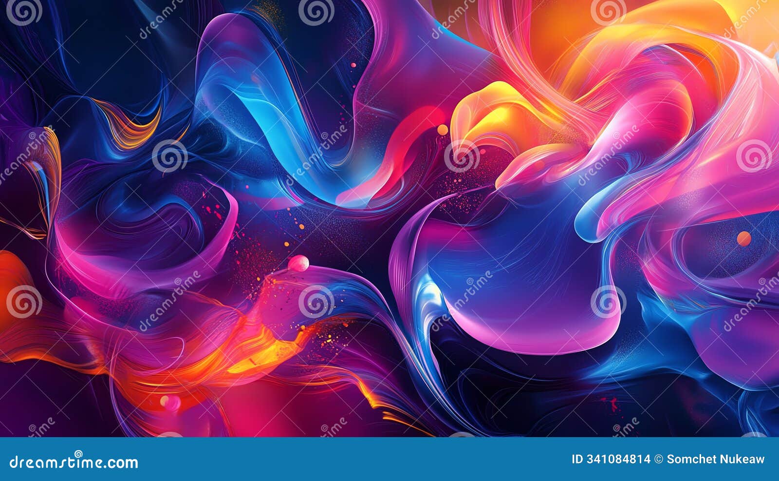 a vibrant explosion of colors in abstract s, with bold neon patterns and playful textures swirling together
