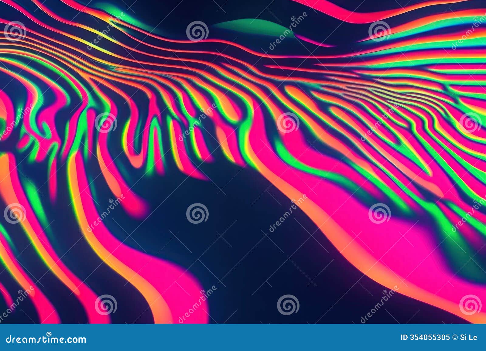 trendy neon striped zebra color waves on textured background