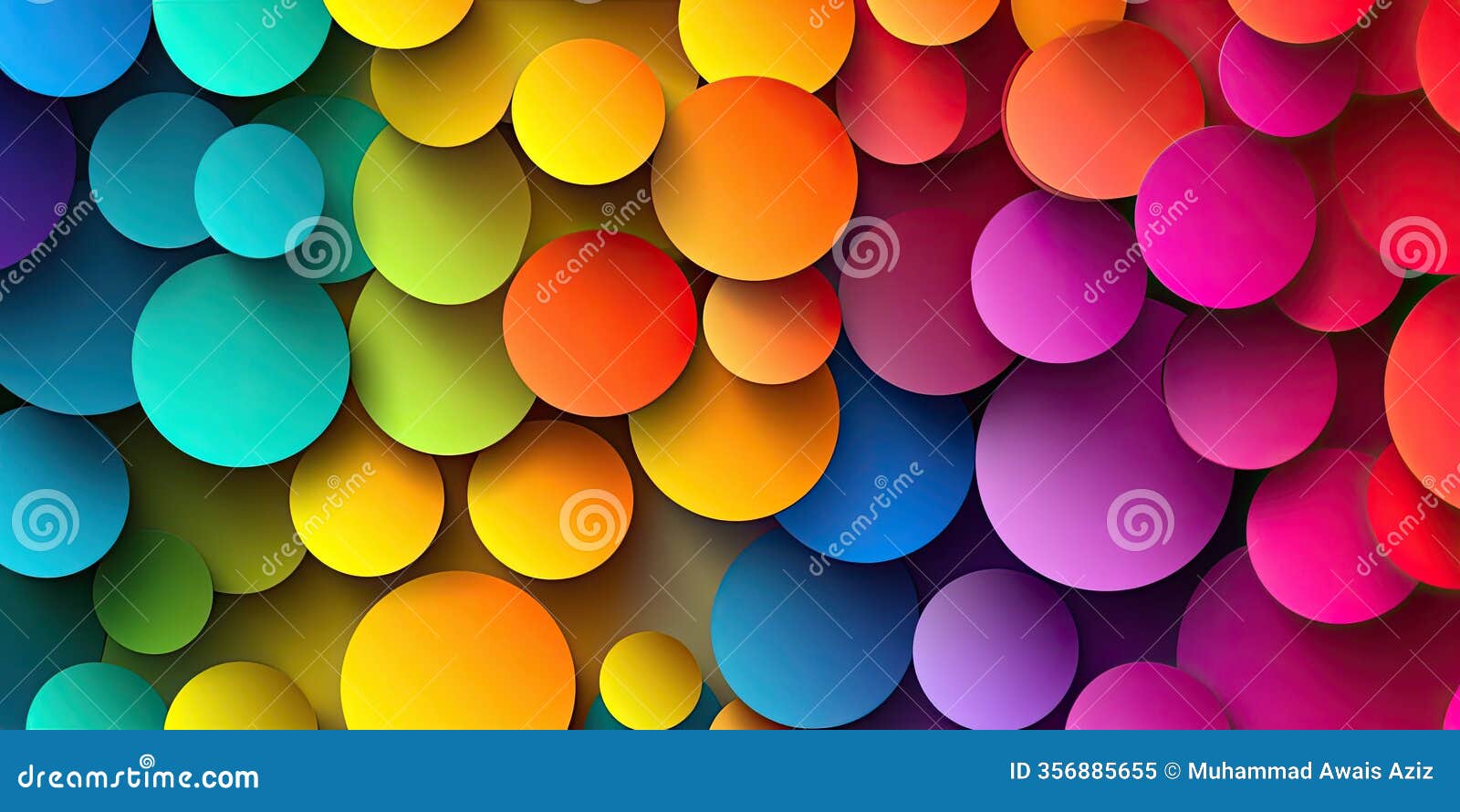Vibrant Geometric Circle Desktop Wallpaper with Multicolor Design, Abstract  Geometric Circles in Multicolors for Desktop Stock Illustration -  Illustration of multicolors, paper: 356885655, image size:1600x890