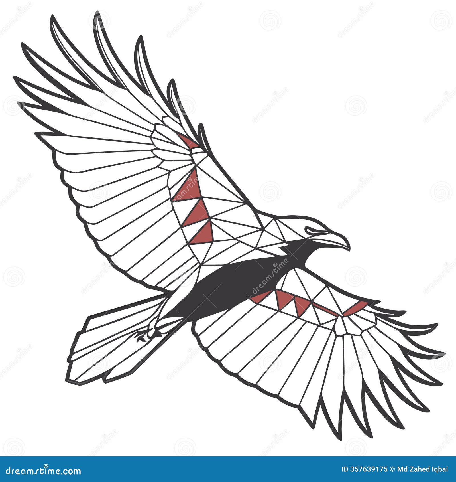 geometric style  of a bird in flight