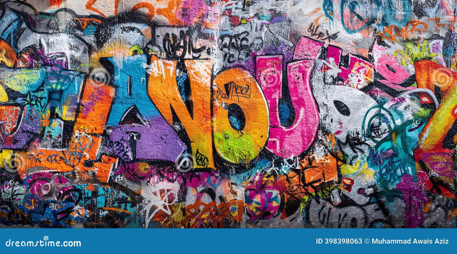 Vibrant Graffiti Art Colorful Urban Texture Stock Illustration