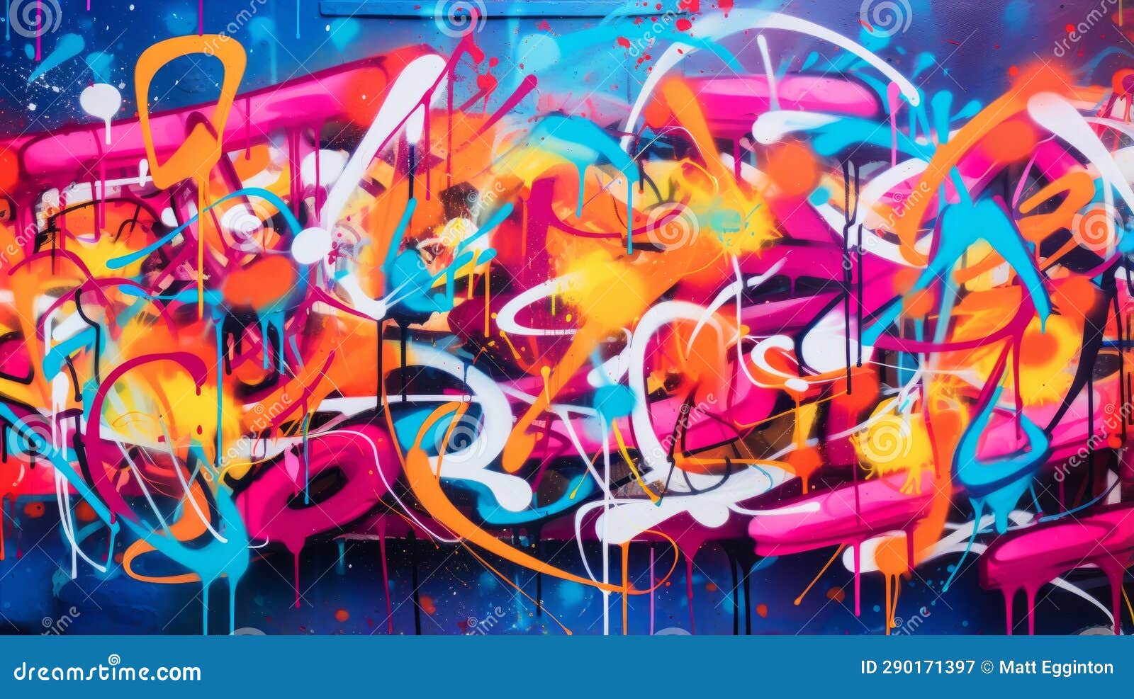 A Vibrant Graffiti Wall Covered in a Multitude of Colorful Spray Paint