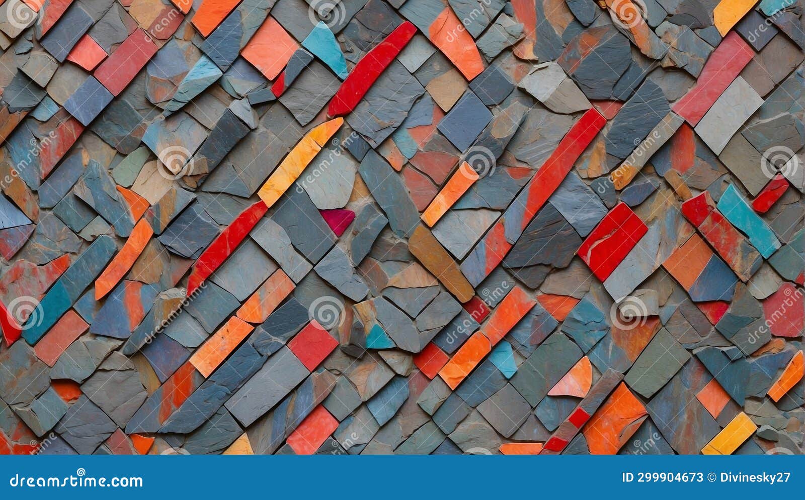 vibrant harlequin tapestry: slate mosaic extravaganza. ai generate