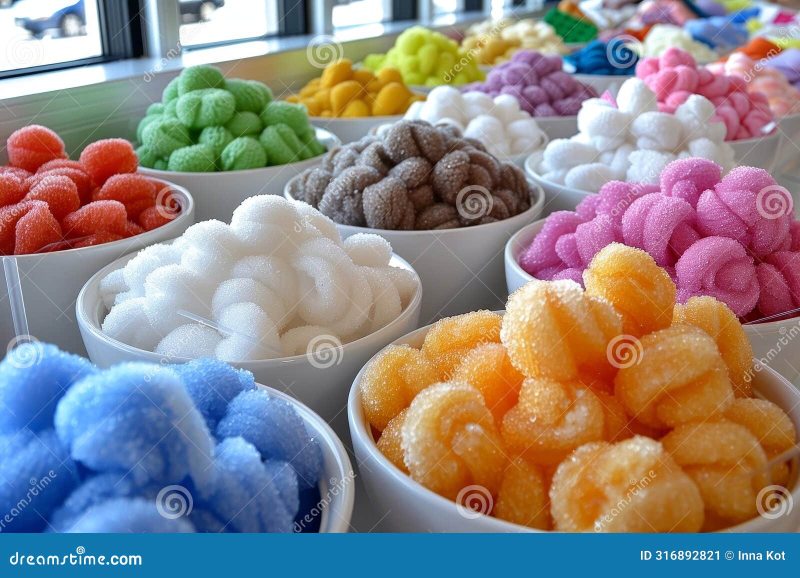 vibrant helados aesthetic de colores, colorful and fun cotton candy and caramel cones for sale