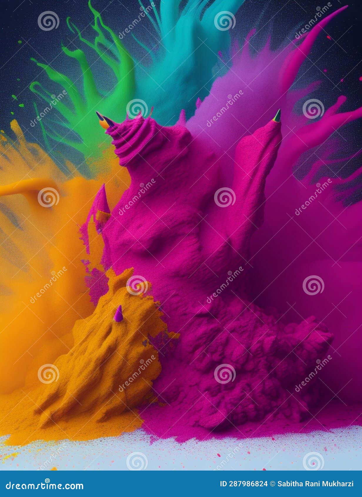 vibrant holi festival: colorful powder explosion art concept. ai generated
