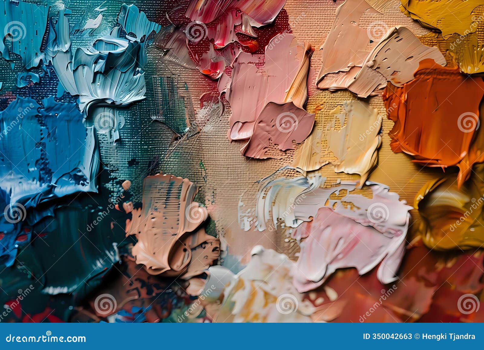 vibrant hues dance across the canvas: an impasto oil painting explores texture and color with bold strokes, creating a visually