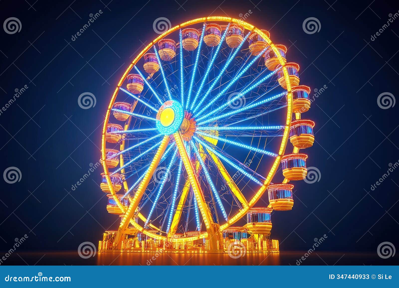 nighttime fun: illuminated ferris wheel at carnival