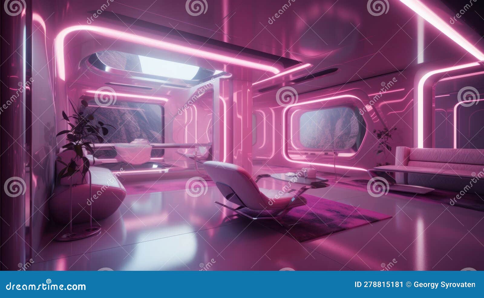 pink & magenta: shiny bionic interior with award-winning 8k hd desig