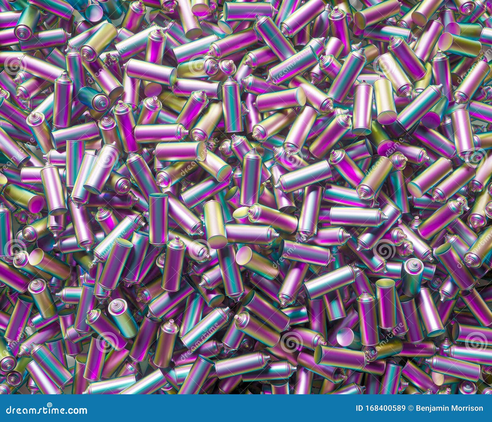 Vibrant Iridescent Spray Paint Cans in a Pile Under Bright Lighting Stock  Illustration - Illustration of hairspray, waste: 168400589