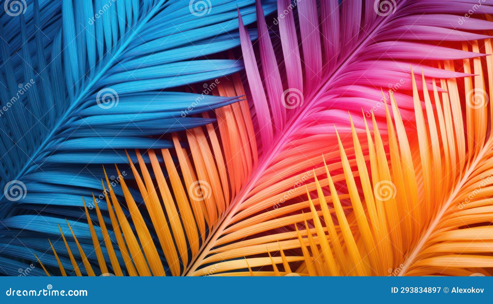 Vibrant Layers of Palm Tree Leaves AI Generated Stock Image Image of