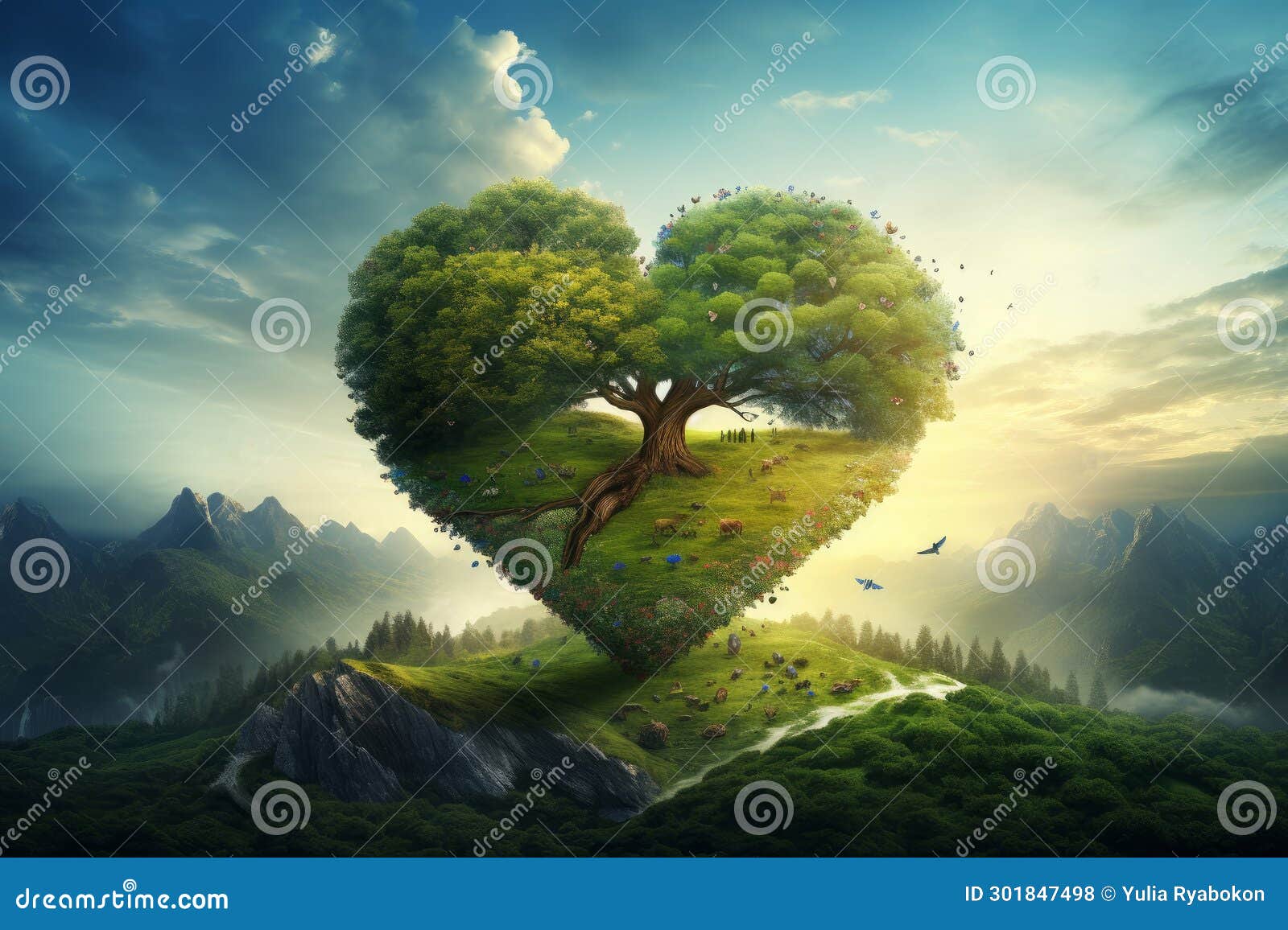 vibrant love nature planet light. generate ai