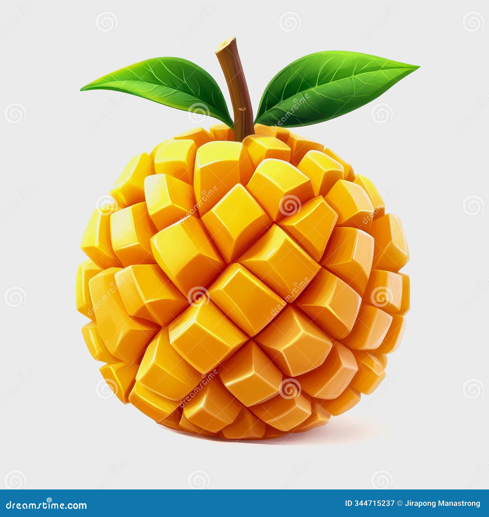 vibrant mango  on white background