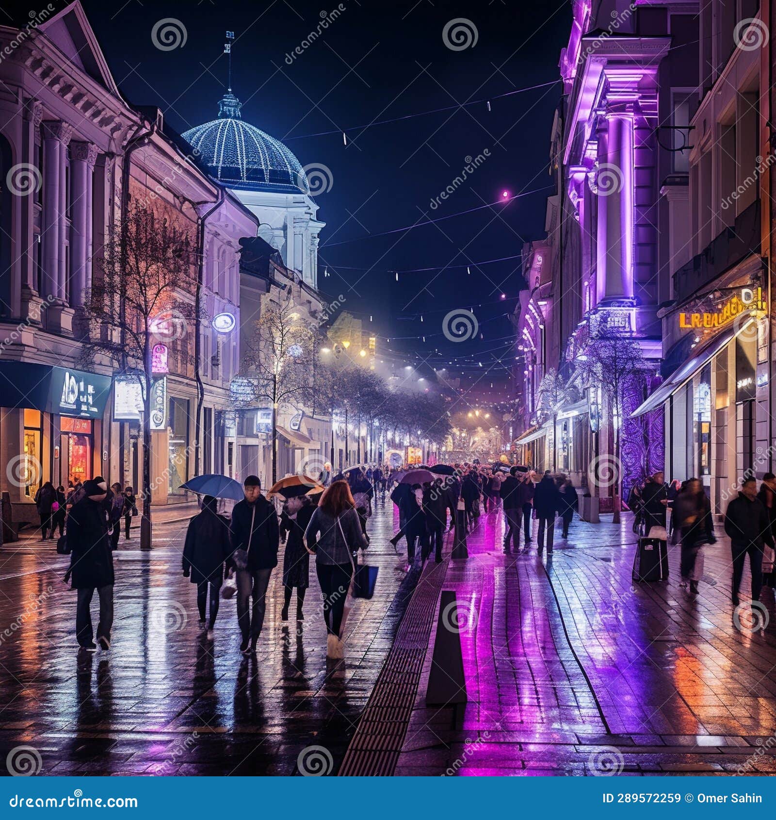 Vibrant Nightlife in Vilnius Stock Image Image of lights, captures