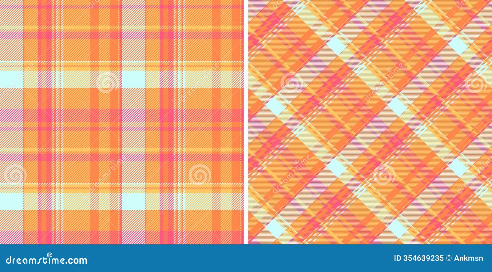 vibrant orange pink plaid patterns. perfect for textiles, apparel, website backgrounds, or any  needing a cheerful,