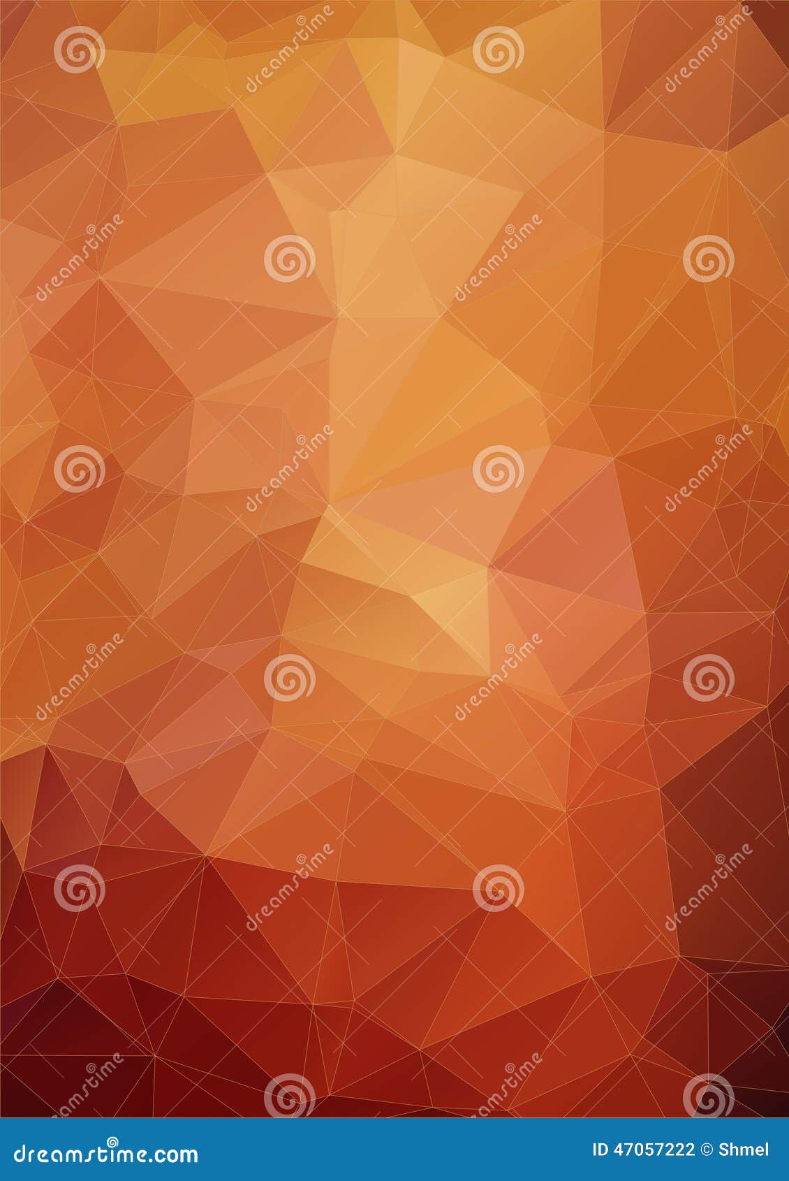 Vibrant Orange Polygonal Background Stock Vector Illustration of