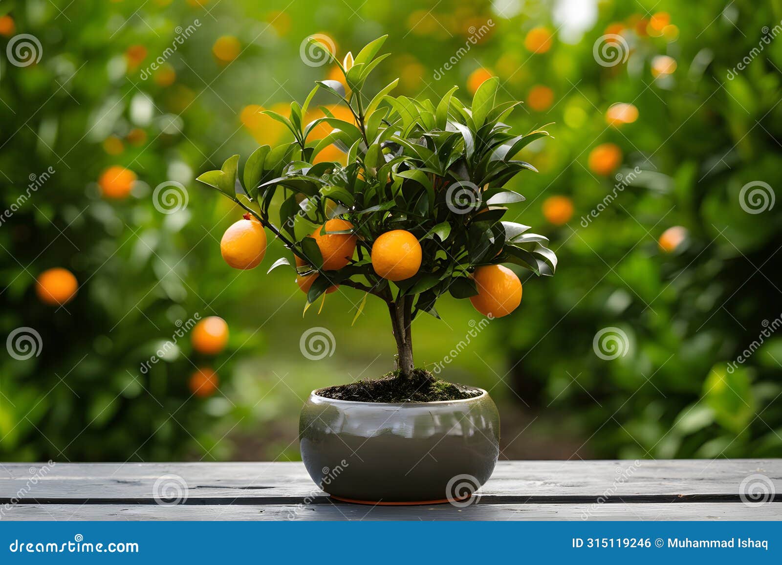 vibrant orange tree thriving in compact pot, natures resilience