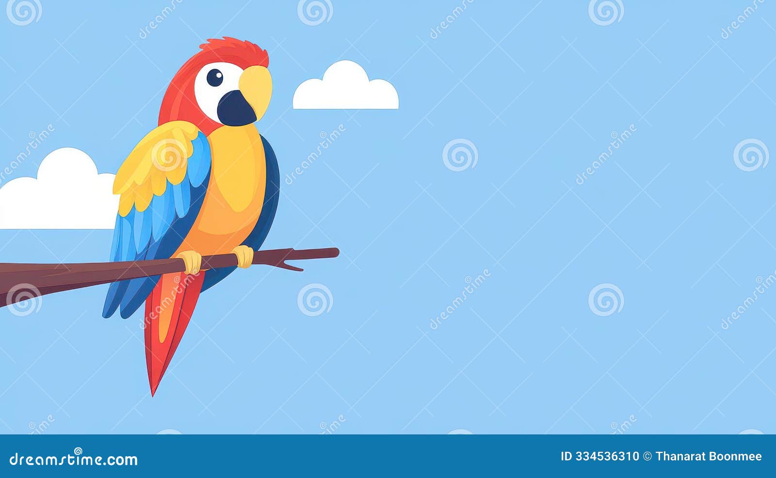 a vibrant parrot elegantly rests on a branch, showcasing minimalist d  art with clean lines and s