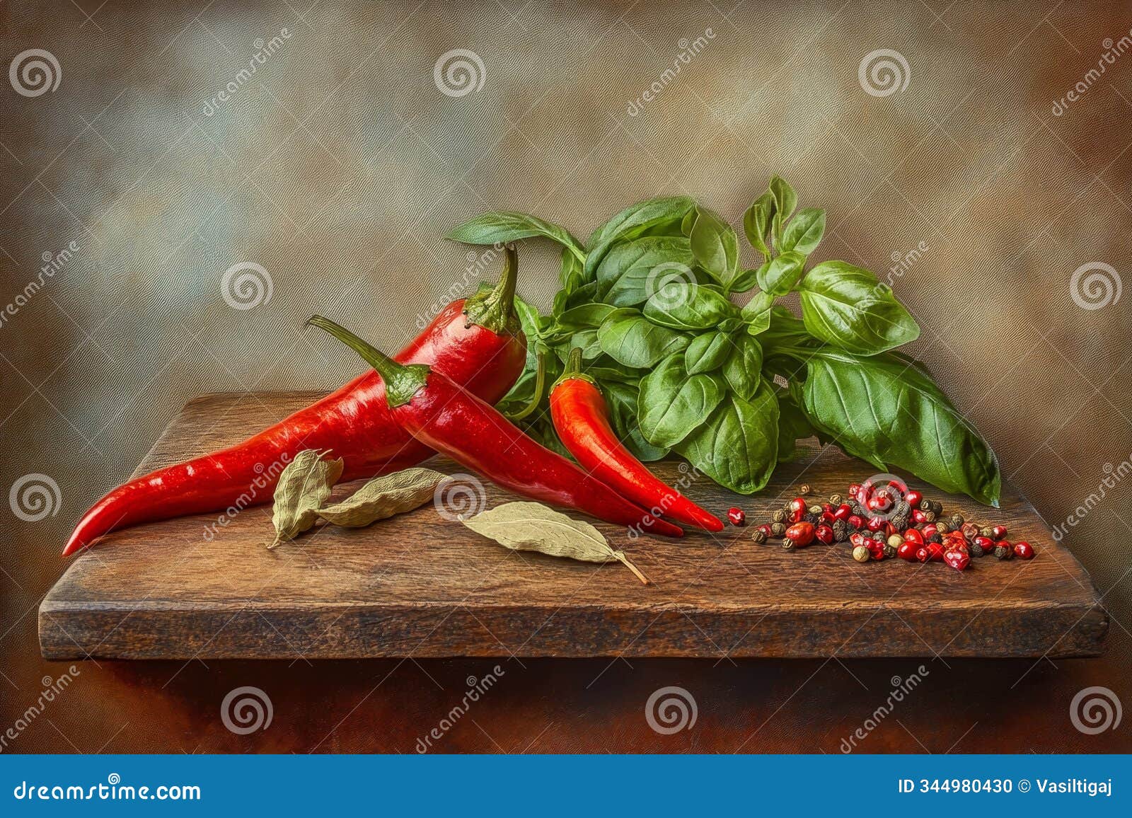 vibrant peppers and fresh herbs