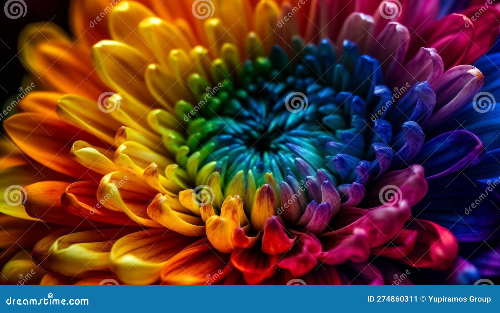 Vibrant Petals of Flowers in Nature Generated by AI Stock Illustration
