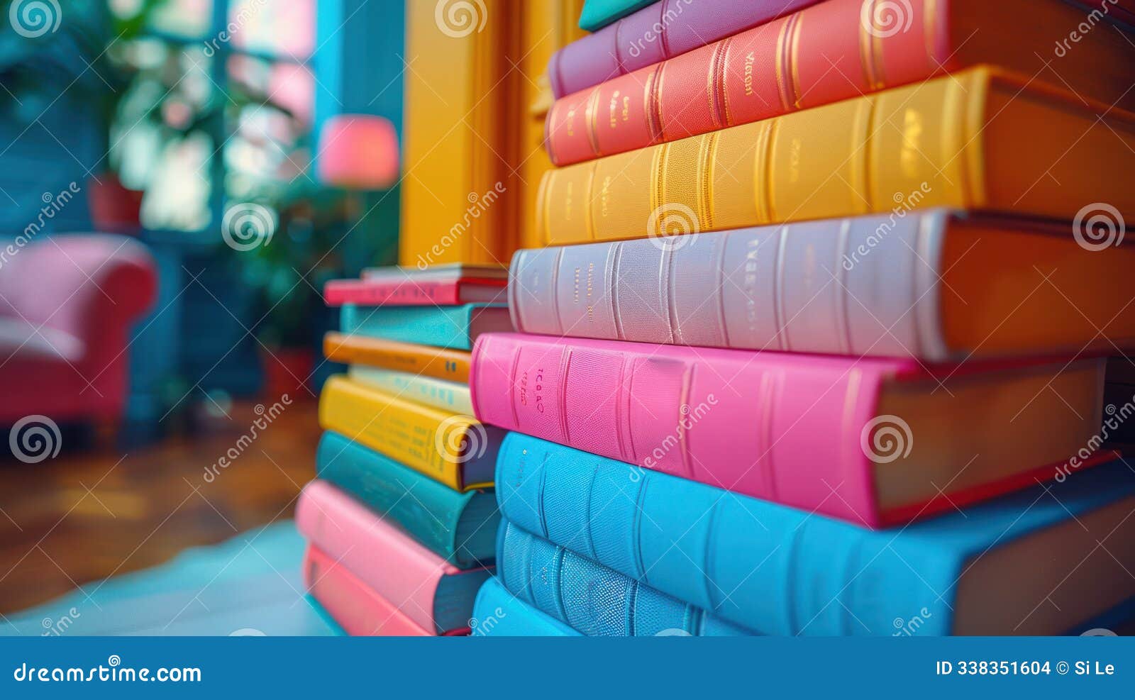 vibrant pile of hardcover books - a colorful and eye-catching stack for reading and learning