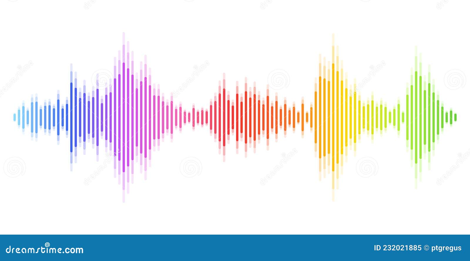 Vibrant Rainbow Colorful Vector Sound Waves Flow Isolated on White ...