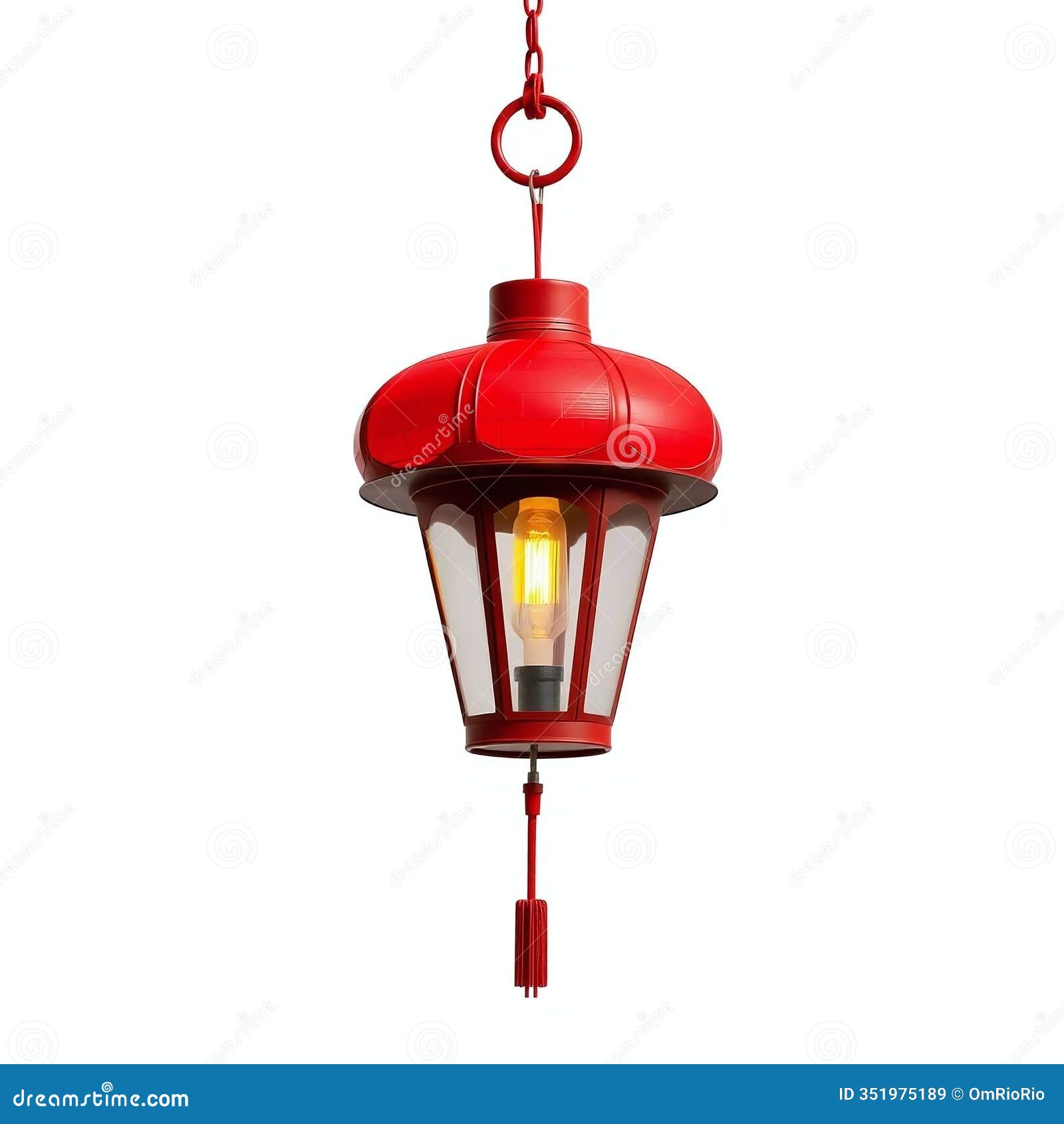 a vibrant red lantern with intricate details. generative ai.