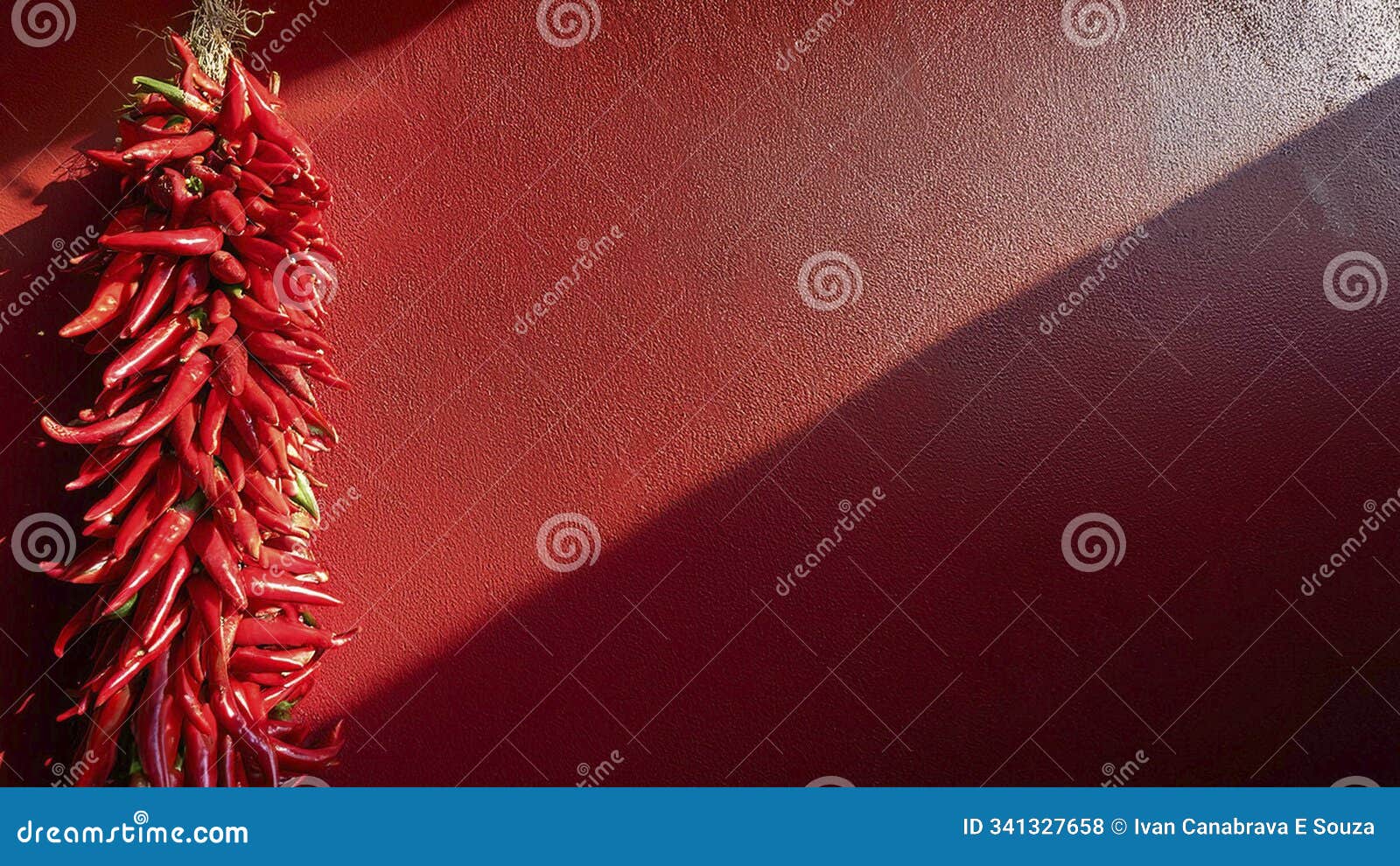 vibrant red peppers against vintage wall