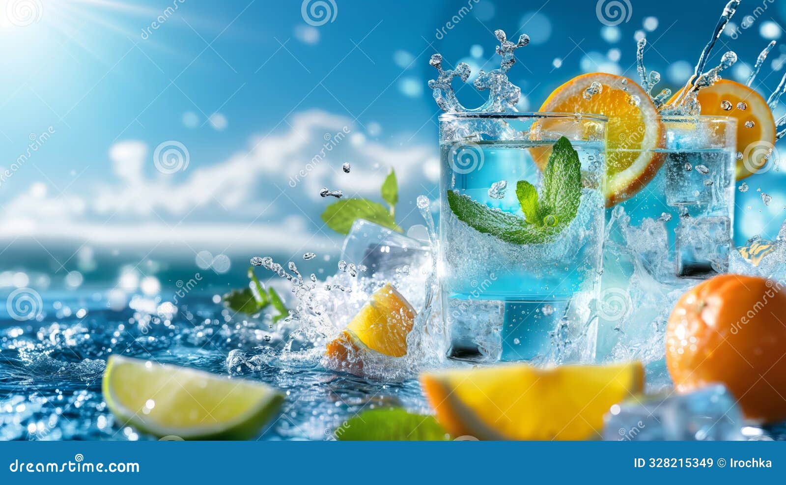 refreshing summer drink splash