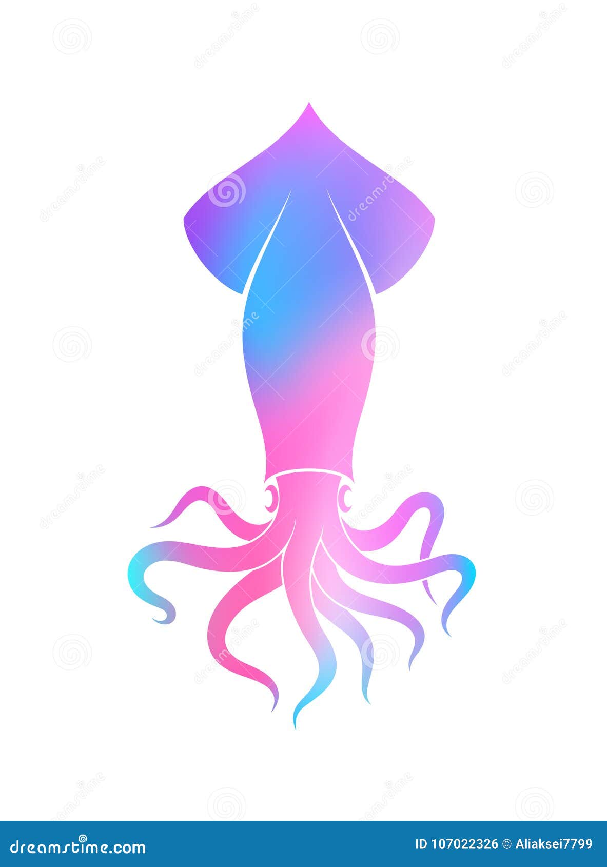 vibrant squid. bio luminescent