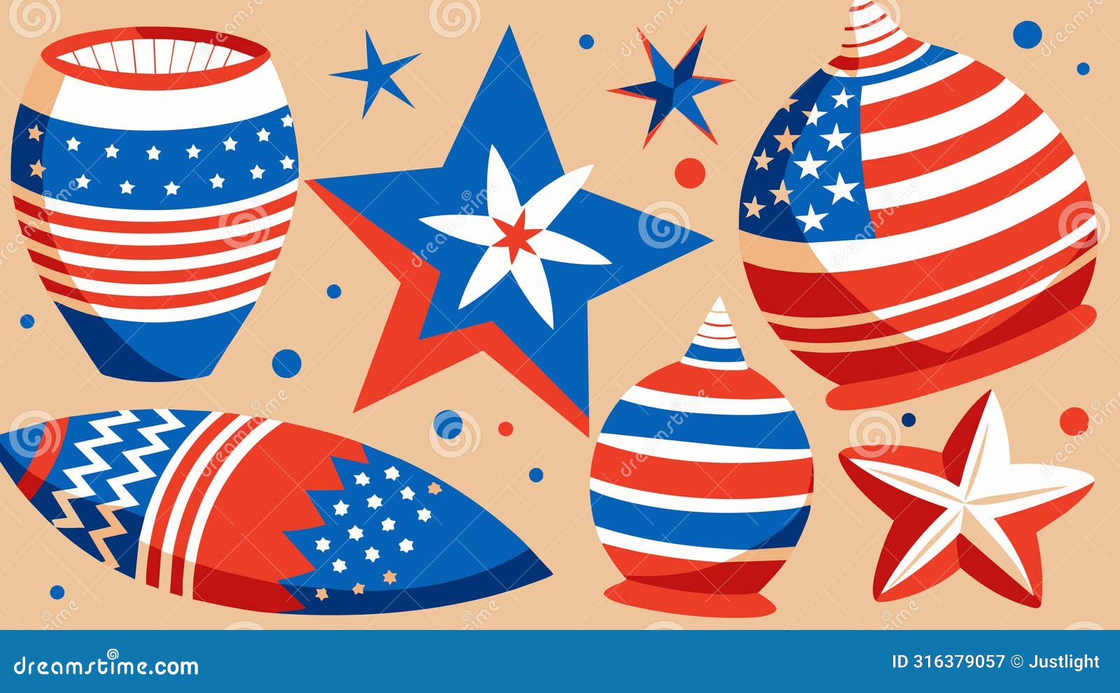 vibrant stars and stripes patterns emerge on the pottery pieces showcasing the students creativity and patriotism