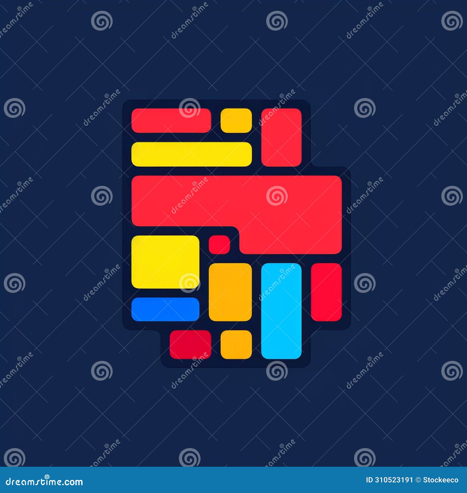 Vibrant Superflat Style Logo Inspired by Mondrian for Gose Branding