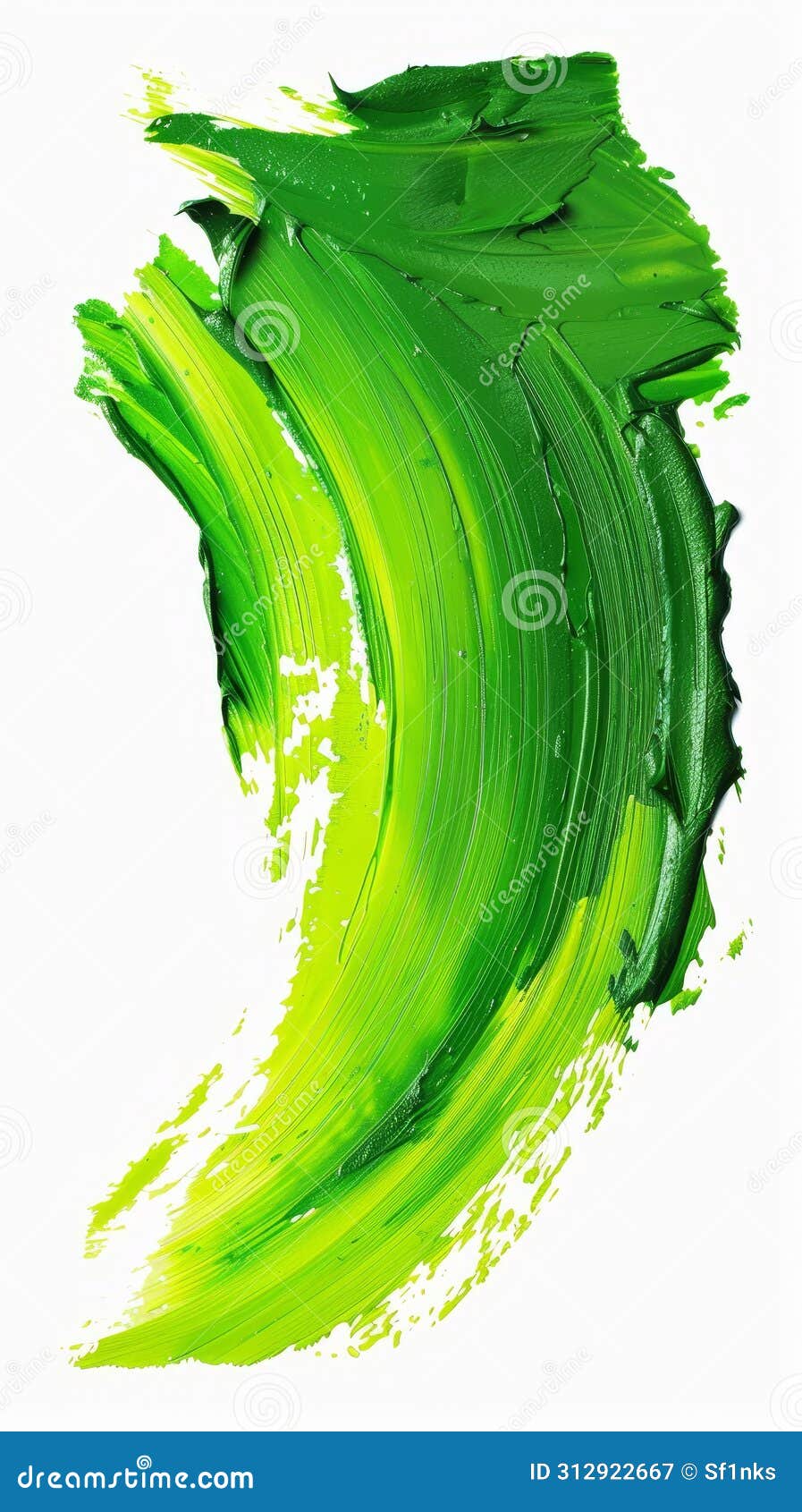A Vibrant Swipe of Green Paint with Expressive Texture and Dynamic