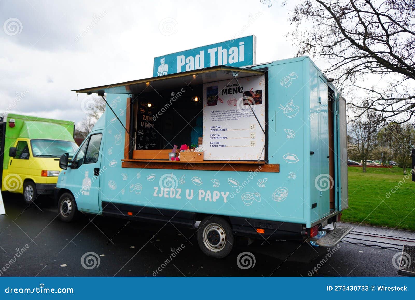 A Thai Food Truck at an Outdoor Setting Editorial Stock Photo - Image