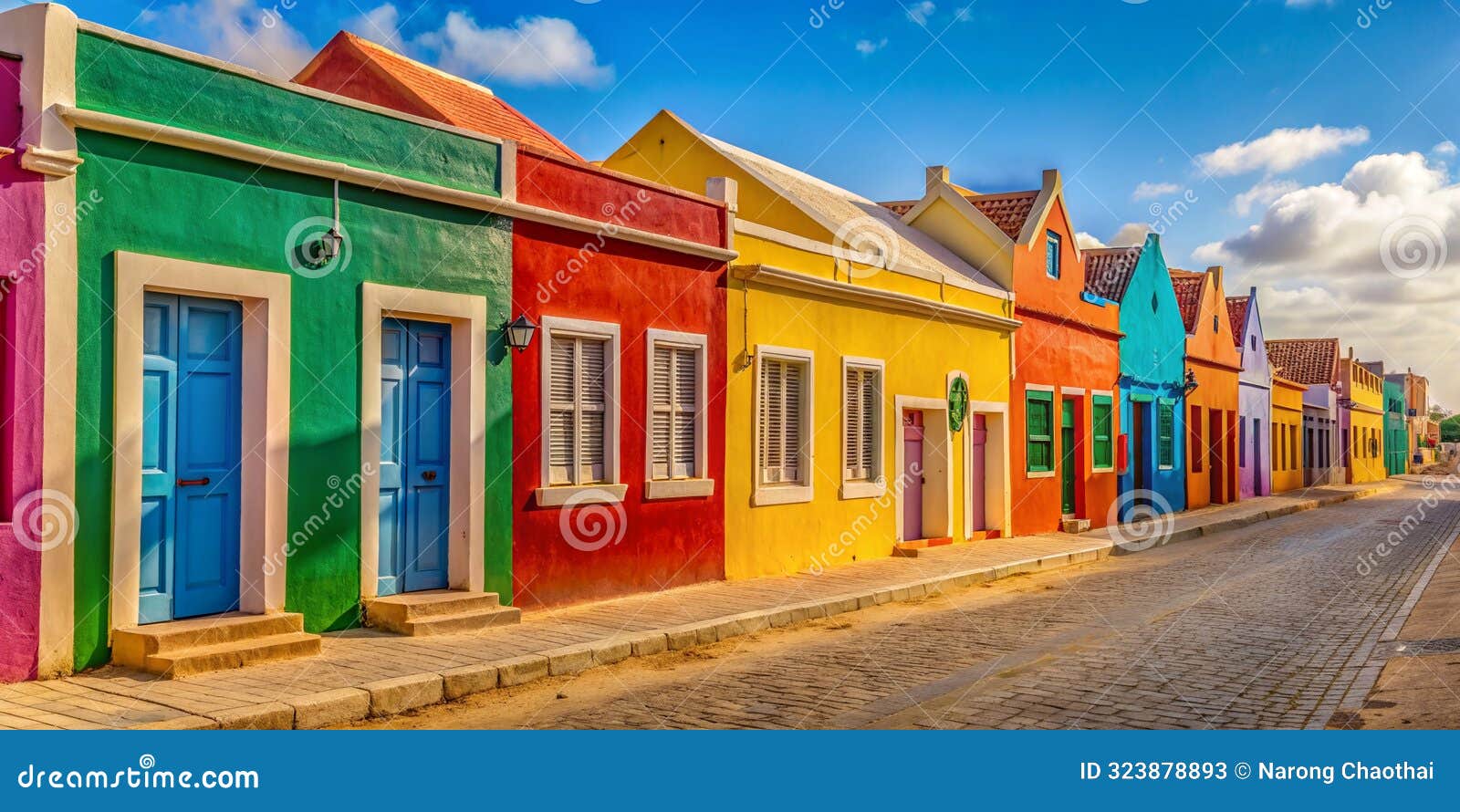 vibrant town houses the colorful streets of sal rei boa vista cape verde generative ai