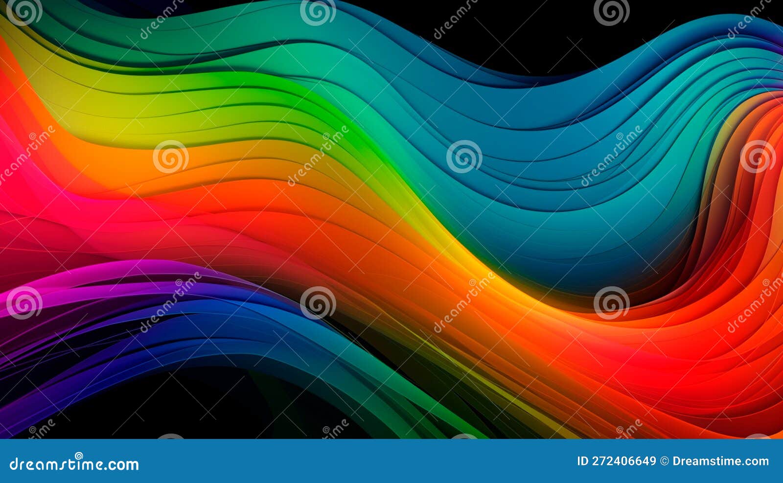 Vibrant Waves an Eyecatching Abstract Curved Multicolor Motion