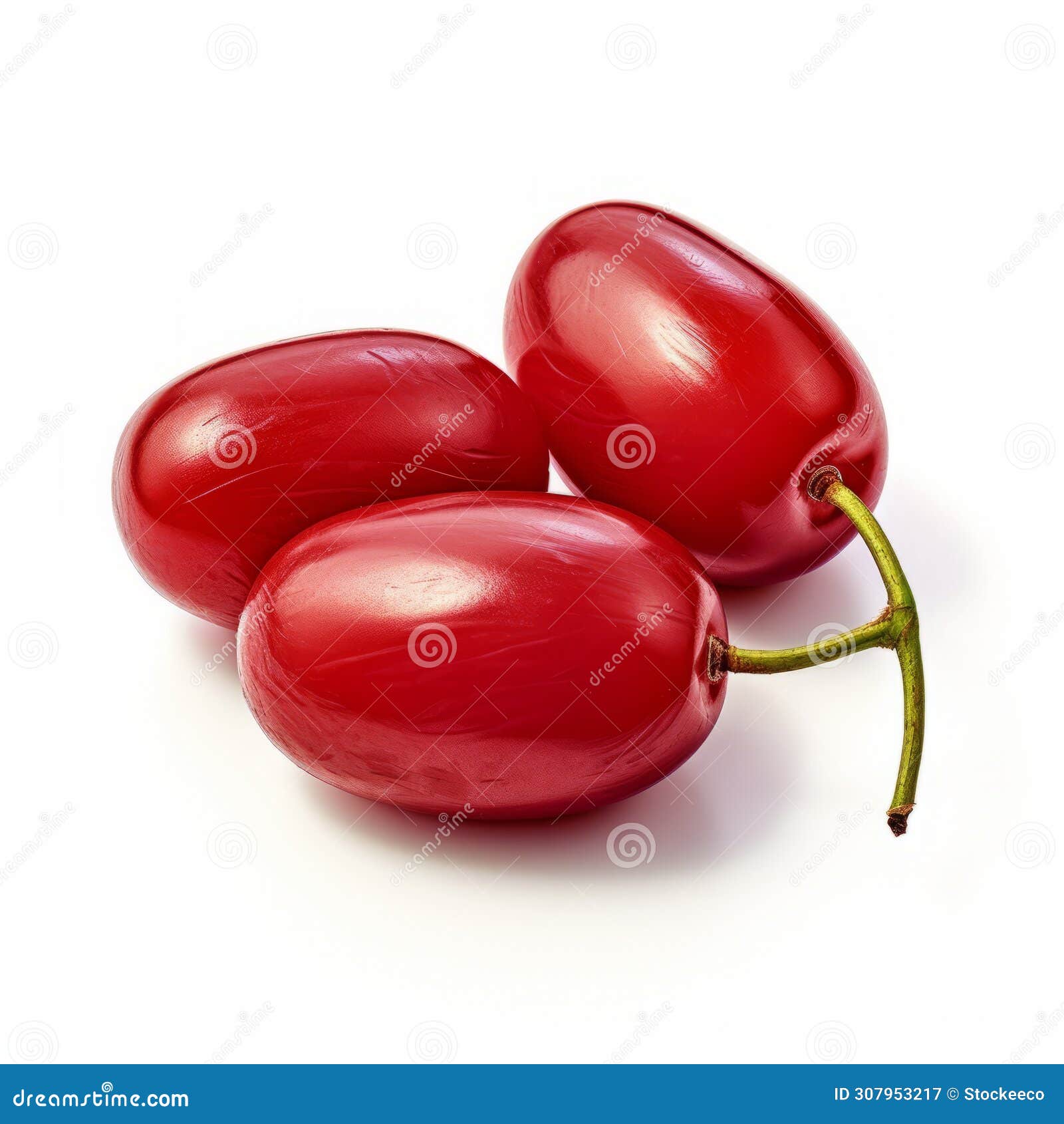 vibrant zbrush art: three red cherries on white background